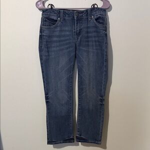 Wrangler Dark Blue Denim Jeans with Pink Stitching